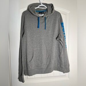 Bench Gray Hoodie with Blue Bench logo on sleeve and back of shoulder Mens XL